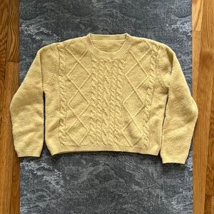 Cream yellow cropped sweater from Seoul, Korea